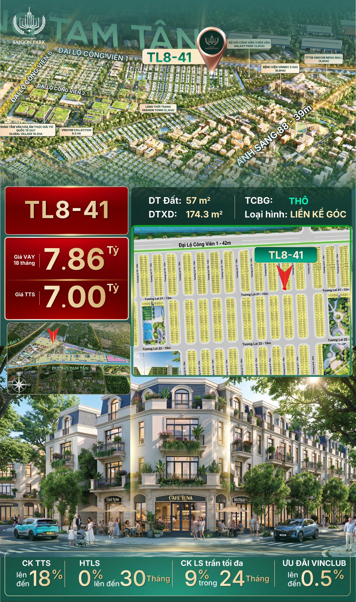 Bán căn góc Vinhomes Hóc Môn loại hình xây thô